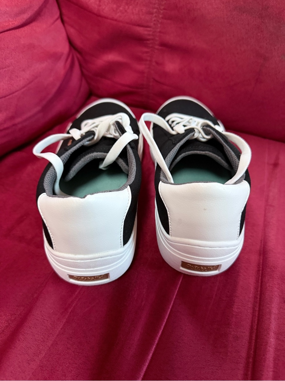 Dr. Scholl's Black and White Platform Lace-Up Sneakers - Picture 4 of 7